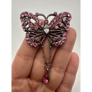Pink rhinestone butterfly Pendant
